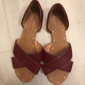 Madewell CrissCross Sandals - Burgundy